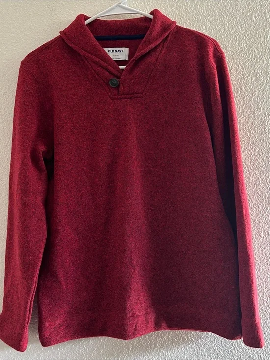 NWT Old Navy Boys’ Red V-Neck Shawl Collar Sweater
