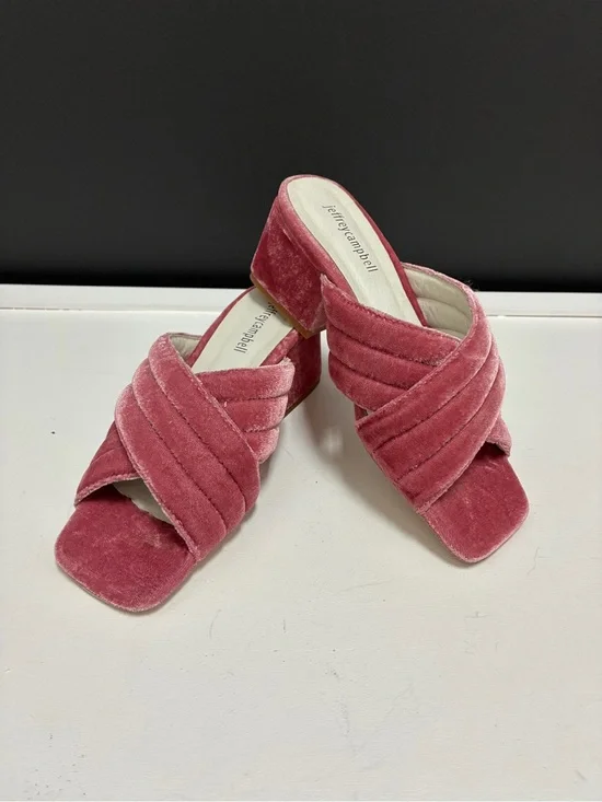 Jeffrey Campbell NWT Rose Velvet Crisscross Block Heel Slide