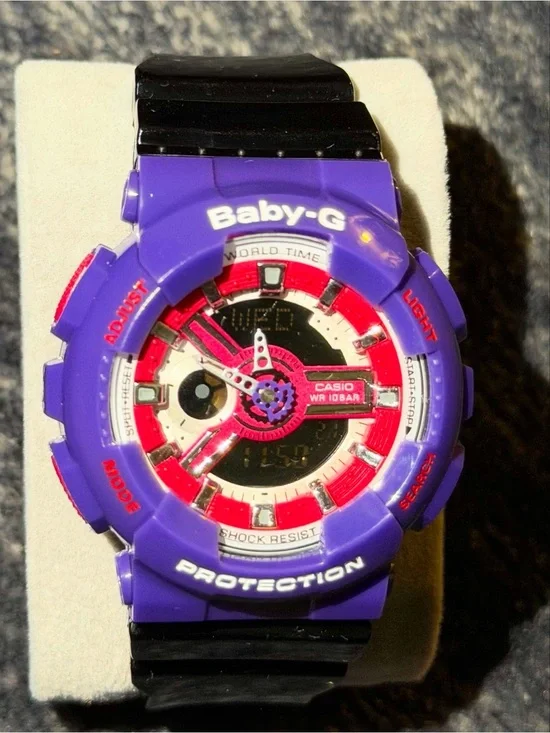 Casio Baby-G Purple and Pink Sport Watch with Black Strap
