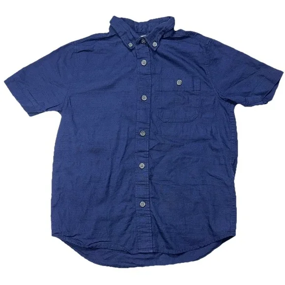 Old Navy Blue Button Down Shirt Boys Youth Size  Small 6-7 Lost At Sea‎ Dress