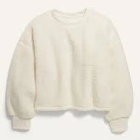 Old Navy Slouchy Sherpa Cropped Pullover XL