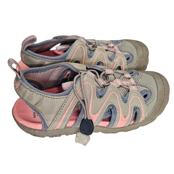 NEPA Kids Sport Sandals Tan Pink Closed Toe Water Shoes KED7605 Size 190mm 1Y