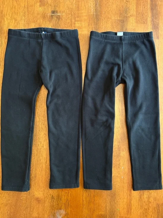 Fleece Lined Leggings Bundle Girl Size 5T Black Thick Cozy Cool Weather Old Navy