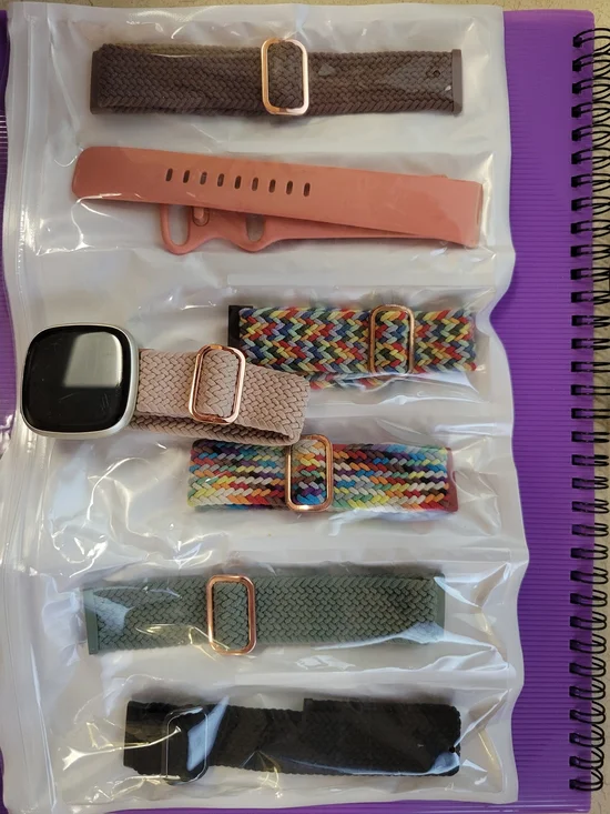 Fitbit Versa 3 With Bands, Charging Cords, And Silicone Shoe Clip