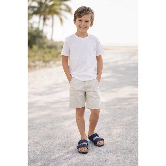 Lucky Brand Blanc Kids Sandals Navy Blue  Suede Double Buckle Slides‎ US 3