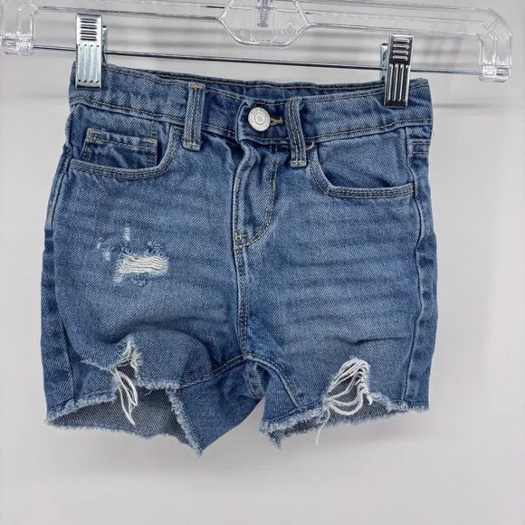 Old Navy Girls Distressed Denim Shorts‎ Blue Jean Cut Offs 4T