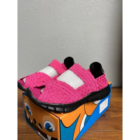 Bernie Mev Comfi K Kids Woven Sandals Hot Pink Size 32 US 1 Big Kids