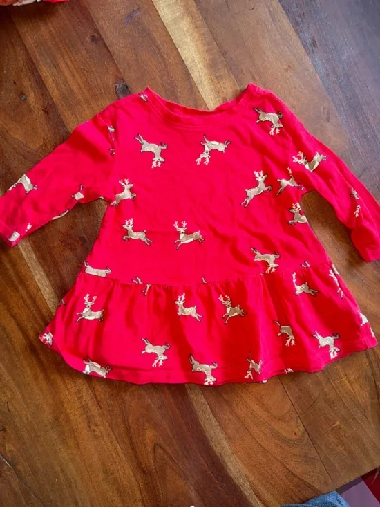 Old Navy Red Reindeer Print‎ Toddler Shirt