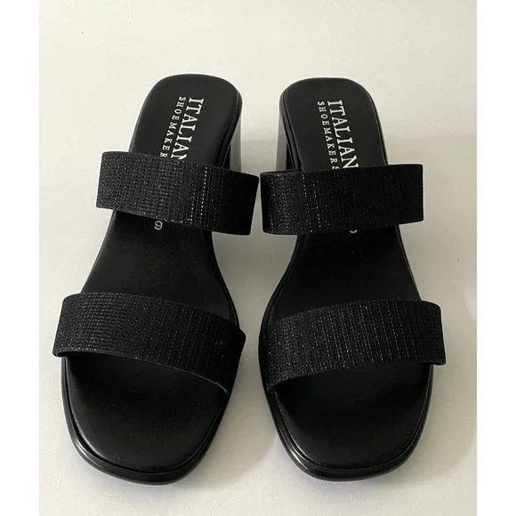 Italian Shoemakers Frannie Womens Sz 9 Chunky Block Heel Strapped Sandal Formal