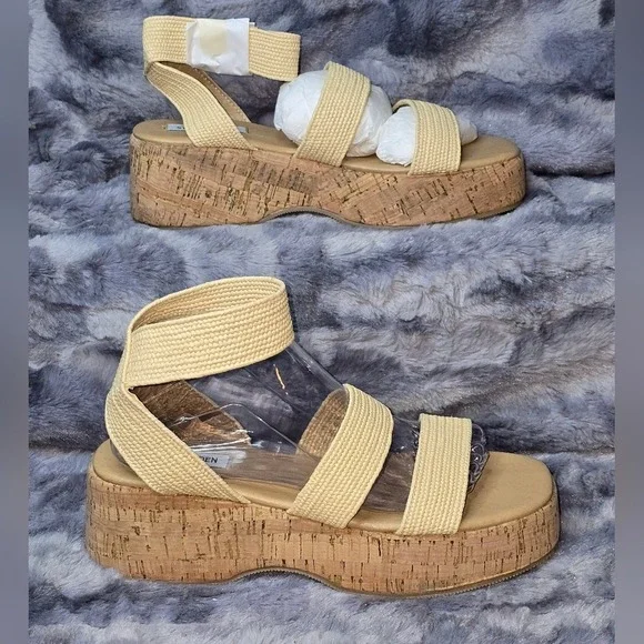 NWB Steve Madden Women's Sashes Sandal Raffia‎ Size 7