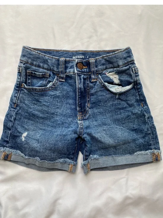 Old Navy Medium Blue Distressed Denim Shorts