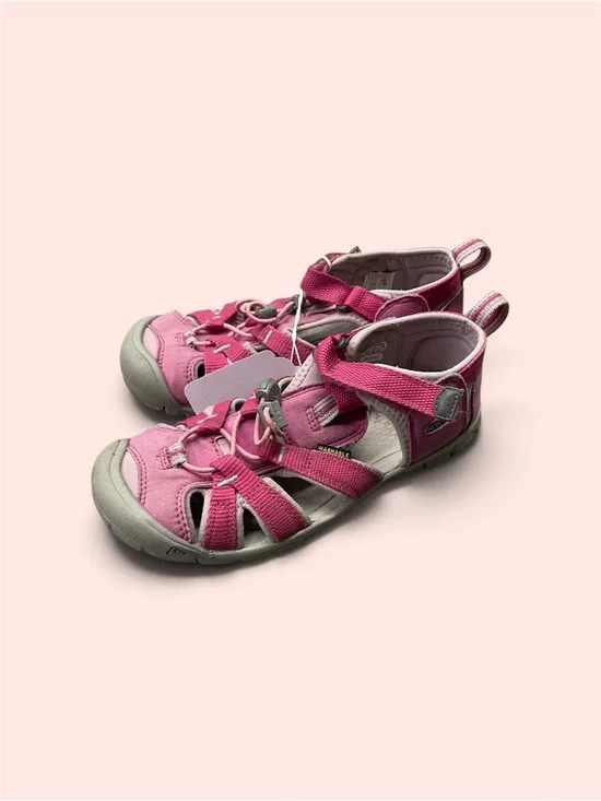Keen Pink Kids Sandals with Gray Toe Cap and Straps