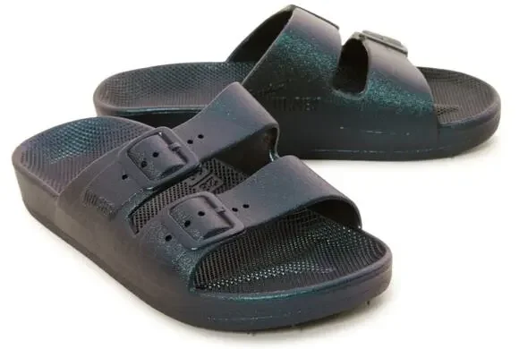 Freedom Moses Kids Toddler Sz 28/29 Blue Adjustable Double Buckle Slide Sandals