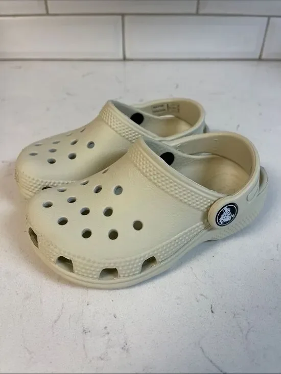 Crocs Toddler Classic Clog Style 206990 Bone - Beige ? Size 8