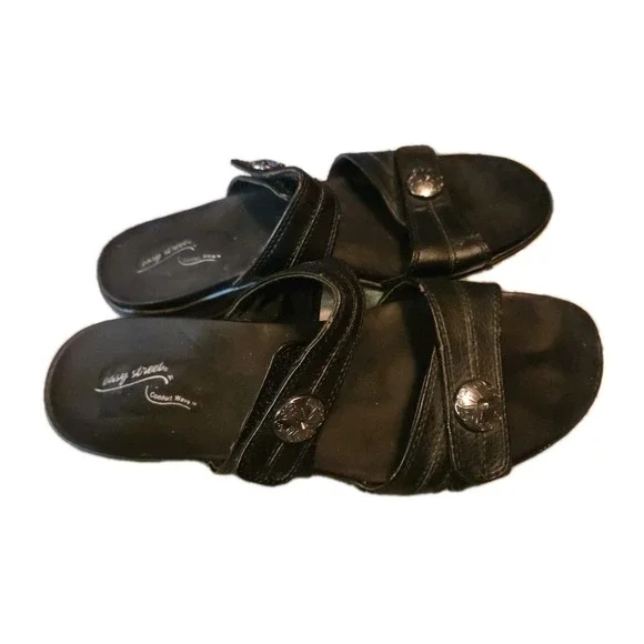 Easy Street Comport Wave Women's‎ Sandals 8.5M Black ASHBY 30-4942 Adjustable