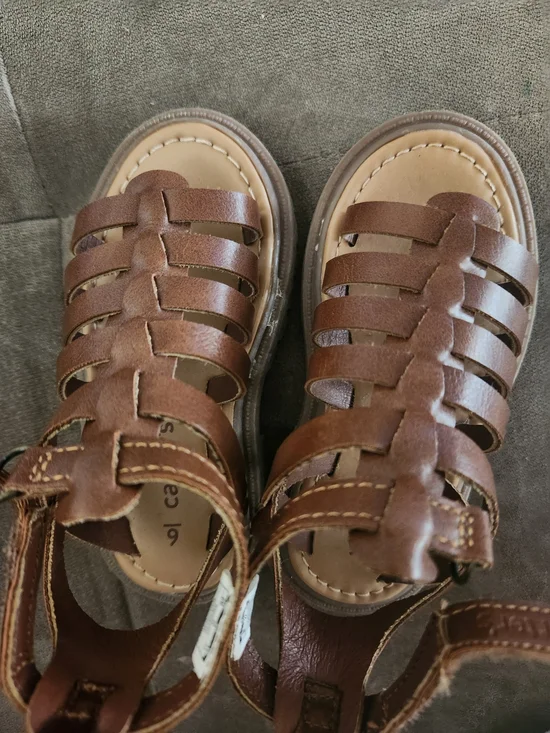 Carter's Brown Woven-Strap Kids Sandals