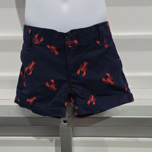 Old Navy Blue and‎ Red Lobster Print Shorts