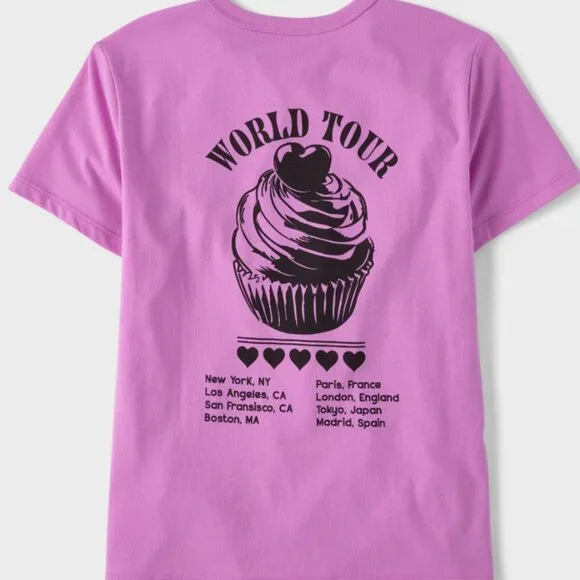 Old Navy Girls Cupcake World Tour  Relaxed Fit Size 5/6 Purple NWT