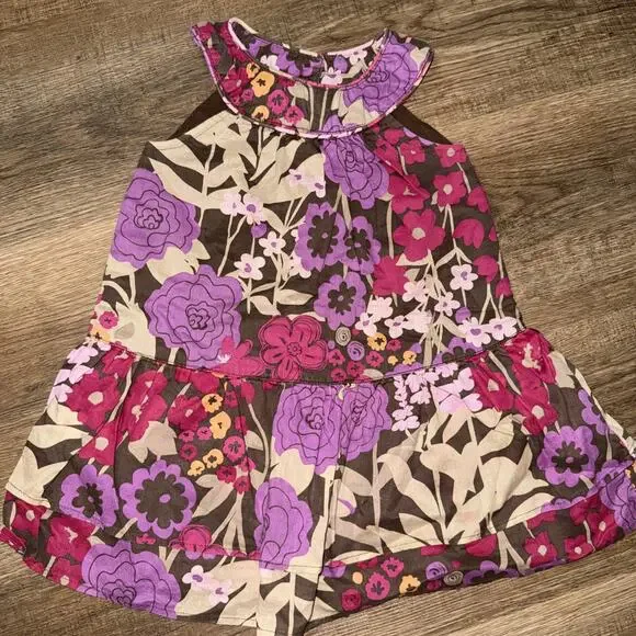 Pretty Old Navy baby GIRLS 18-24 Months Purple Pink Brown Ruffle Sleeveless
