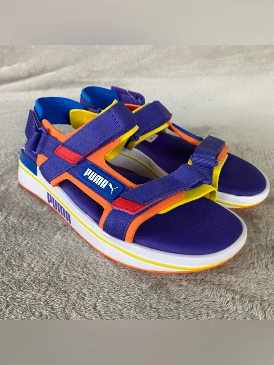 PUMA Future Rider Sandals Girls 5 Women 6.5‎ Purple Straps Hiking Water NEW