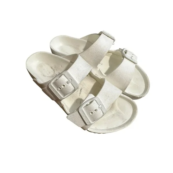 BIRKENSTOCK Arizona Kid's WHITE Eva Slides‎ Size 28 BIRKS Rubber Sandals #S58-1
