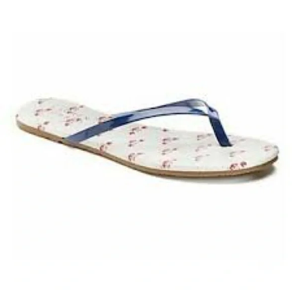 Lauren  Conrad crab pattern flip flops
