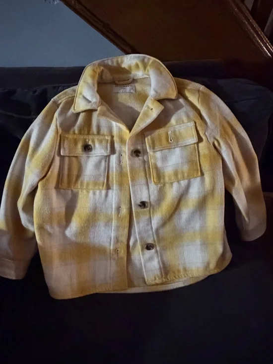 Old Navy Yellow Plaid Kids' Button-Up Jean Jacket