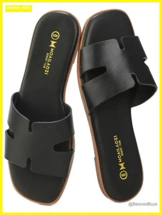 Women's Flat Sandals Slip On Slide Comfortable Memory Foam Summer Beach