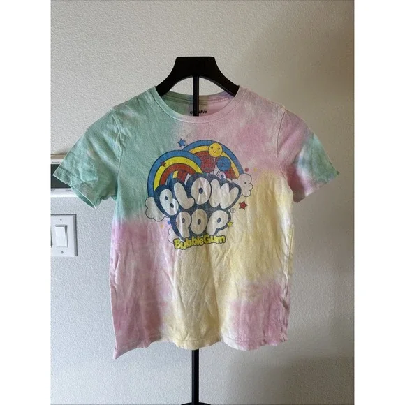 Old Navy Girls Short Sleeve Blow Pop Bubblegum‎ Tee Tie Dyed Size M (8)
