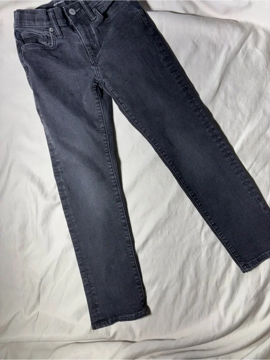 Slim Straight Jeans in Washed Black