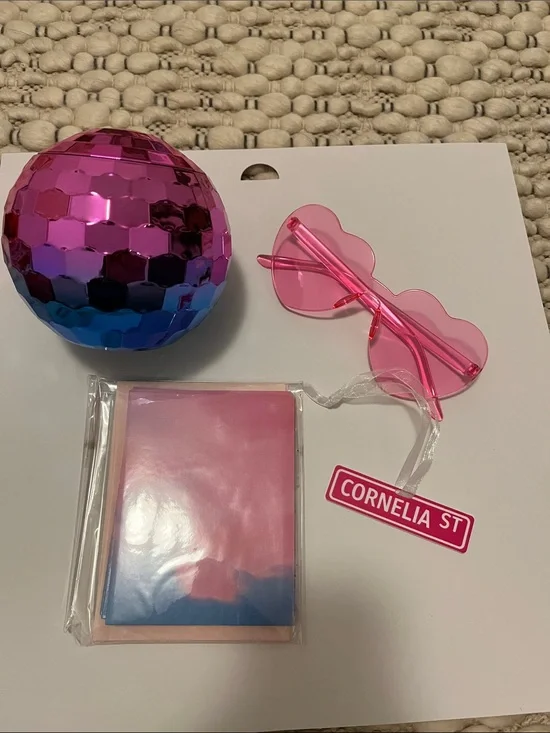 Taylor Swift  sealed Valentines cards and disco ball cocktail cup from ERAS