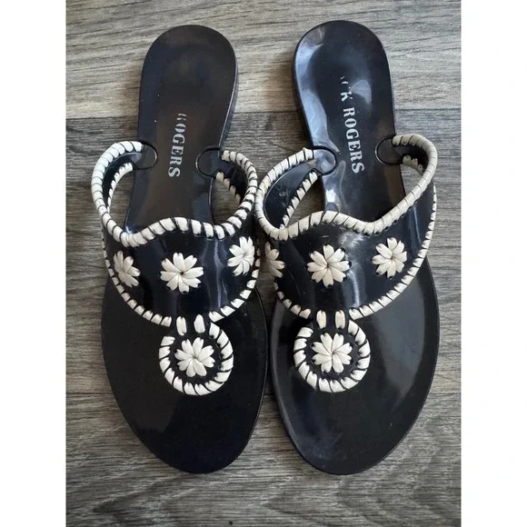 Jack Rogers Black‎ Jelly Thong Sandals Size 7