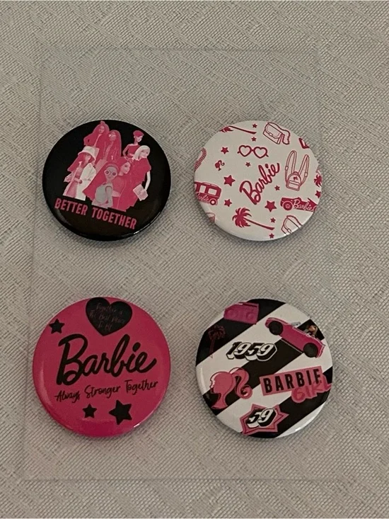 2023 Mattel/Miniso Barbie Badge Set of 4 Pin Buttons