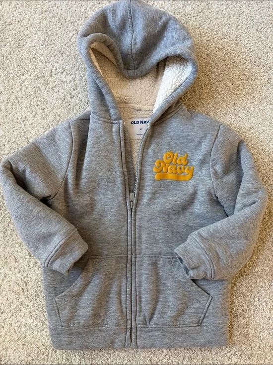 Old Navy Kids' Gray Sherpa-Lined Hoodie (5t)