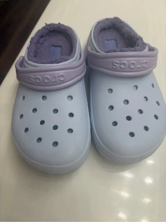 CROCS Kids Light Purple Lined Clog with Lavender Strap