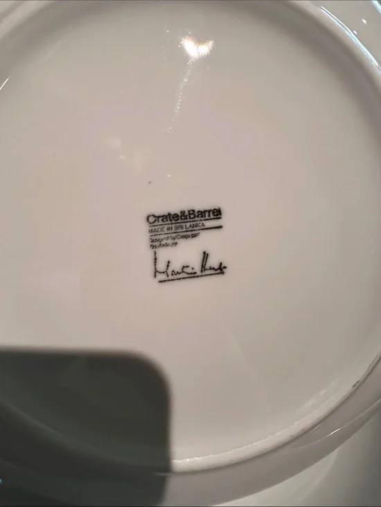 Set of 2 Crate & Barrel large bowl/plate Martin Hunt design.