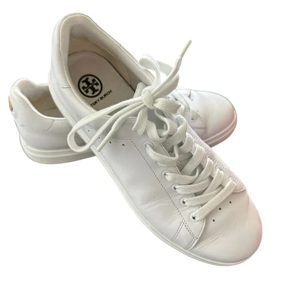 Tory Burch Howell Court Women's Sneakers Sz 9M White Leather Comfort Shoe Tennis
