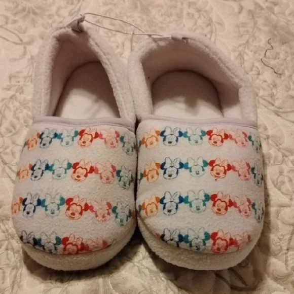 Disney Collection Purple Slippers with Colorful Mini Mouse Character Design
