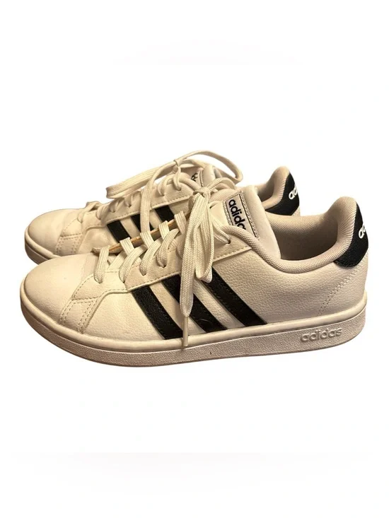 Adidas Grand Court Sneakers Women’s Size 7 White Black Classic 3-Stripes
