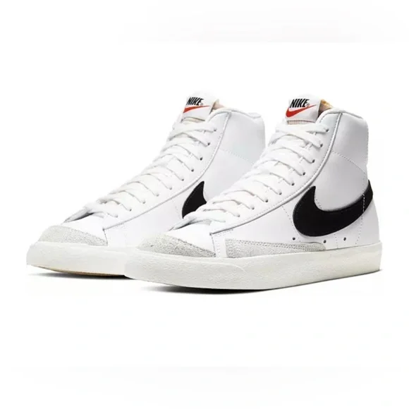 Nike White and Black High-Top Sneakers