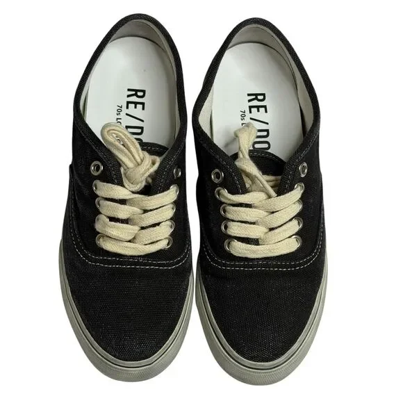 Re/Done 70s Low Top Skate Sneakers Shoes Women Faded Black 37 US 6.5
