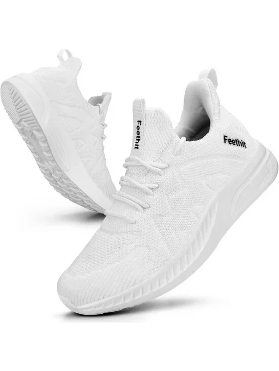 🆕Women's All White Running Shoes Non Slip Gym Tennis Walking Workout Sneakers