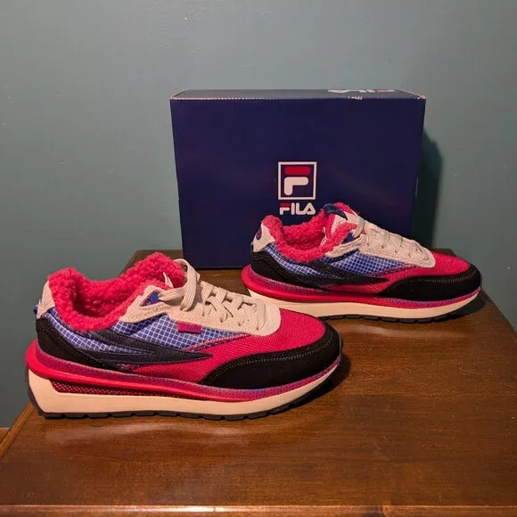 NWB FILA Reno Women's Shoes Size 9 with Sherpa Pink Purple Black