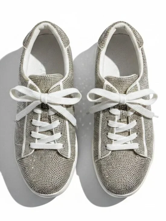 Jessica Simpson Silver Sparkle low top Sneakers, size 7.5M