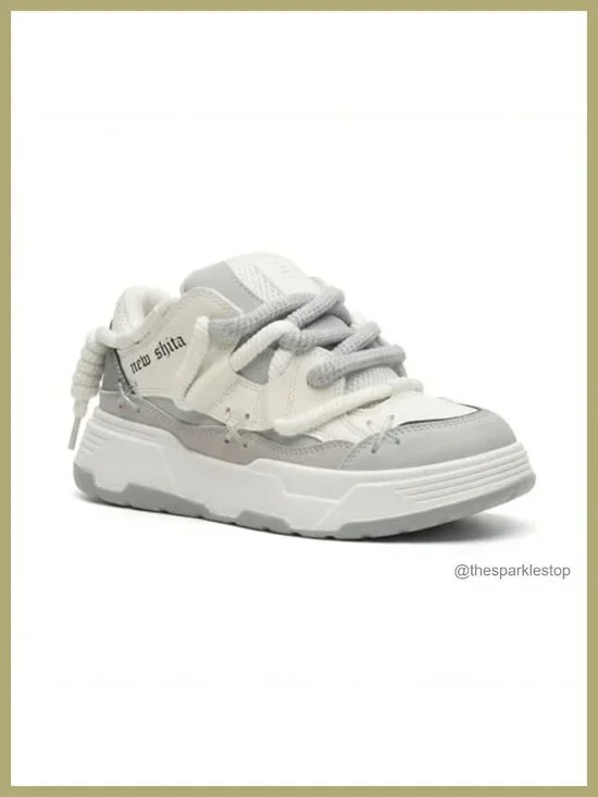 Chunky Platform Sneakers, Y2K Aesthetic Dad Shoes, 2 Inch Height Increase,