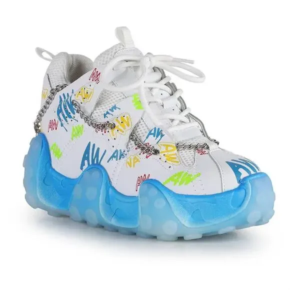 Anthony Wang Street Fashion Chunky Chain Graffiti Women's Sneaker Shoes 8