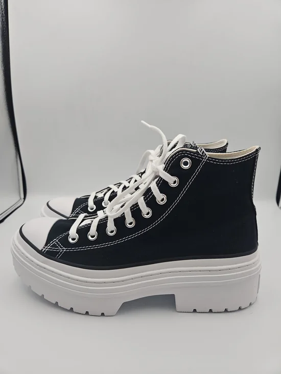 Converse Black and White Platform High-Top Sneakers
