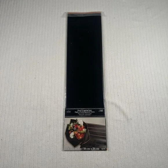 Ashland Halloween Black Orange Floral Wrapping Paper Lot of 11 22.8x22.8 New