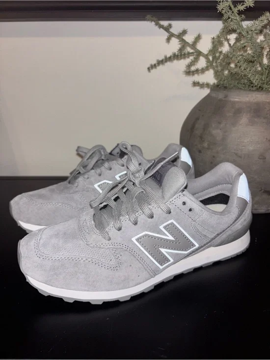New Balance Women's Gray Suede Lace-Up Sneakers