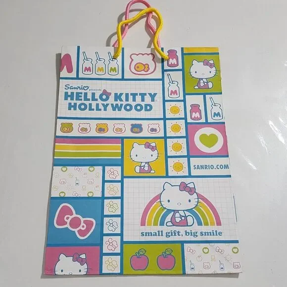 Sanrio Hello Kitty Colorful Pastel Paper Gift Bag RARE